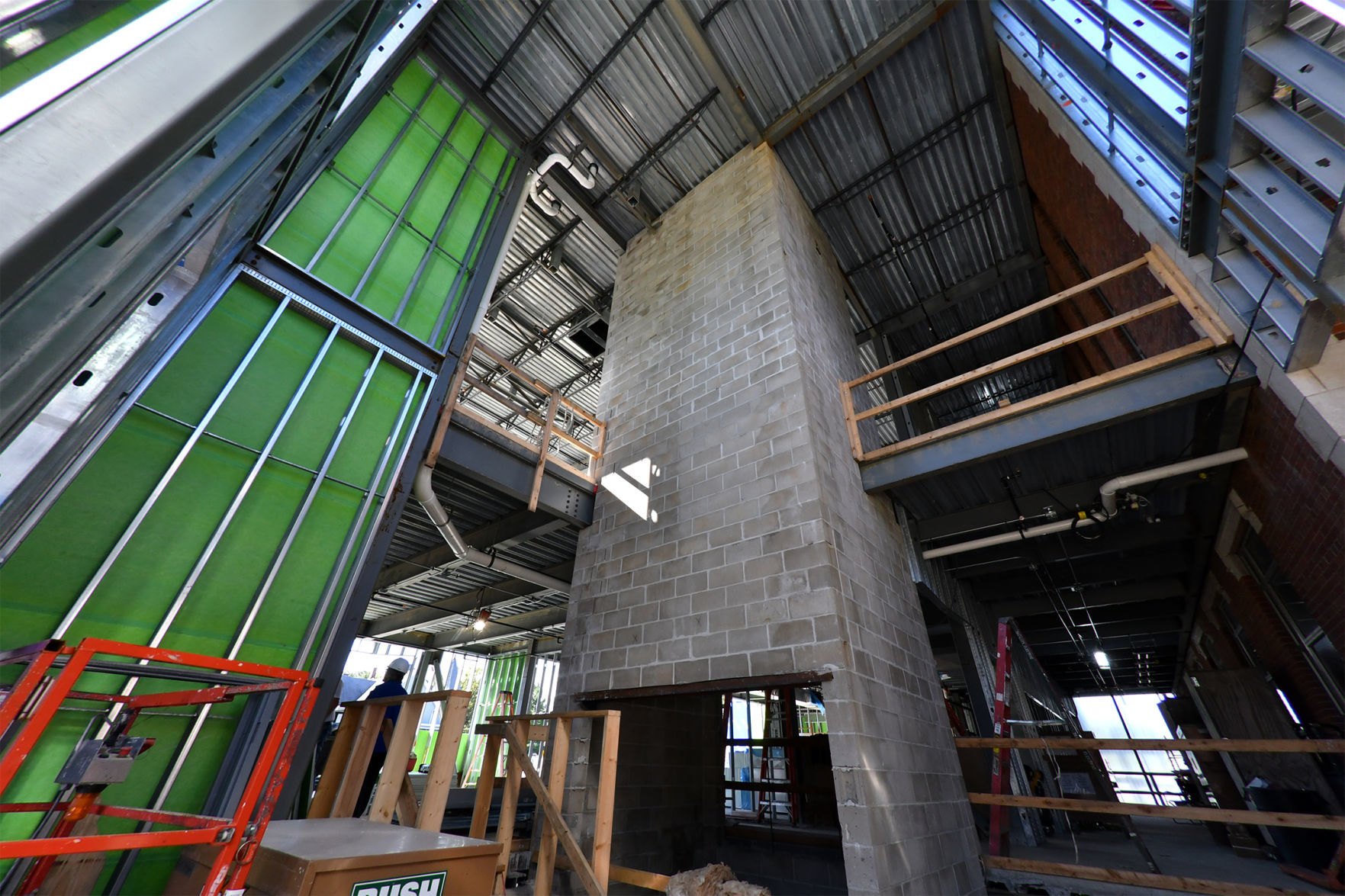 St. Ambrose construction addition to old McMullen Hall.